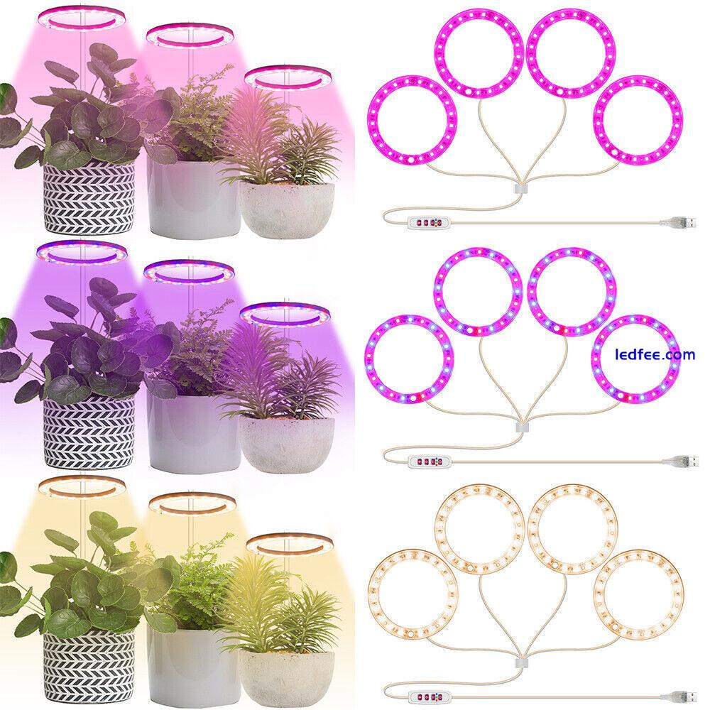 80 LED Plant Halo Light Full Spectrum Indoor Veg Growing Dimmable Ring Grow Lamp 2 