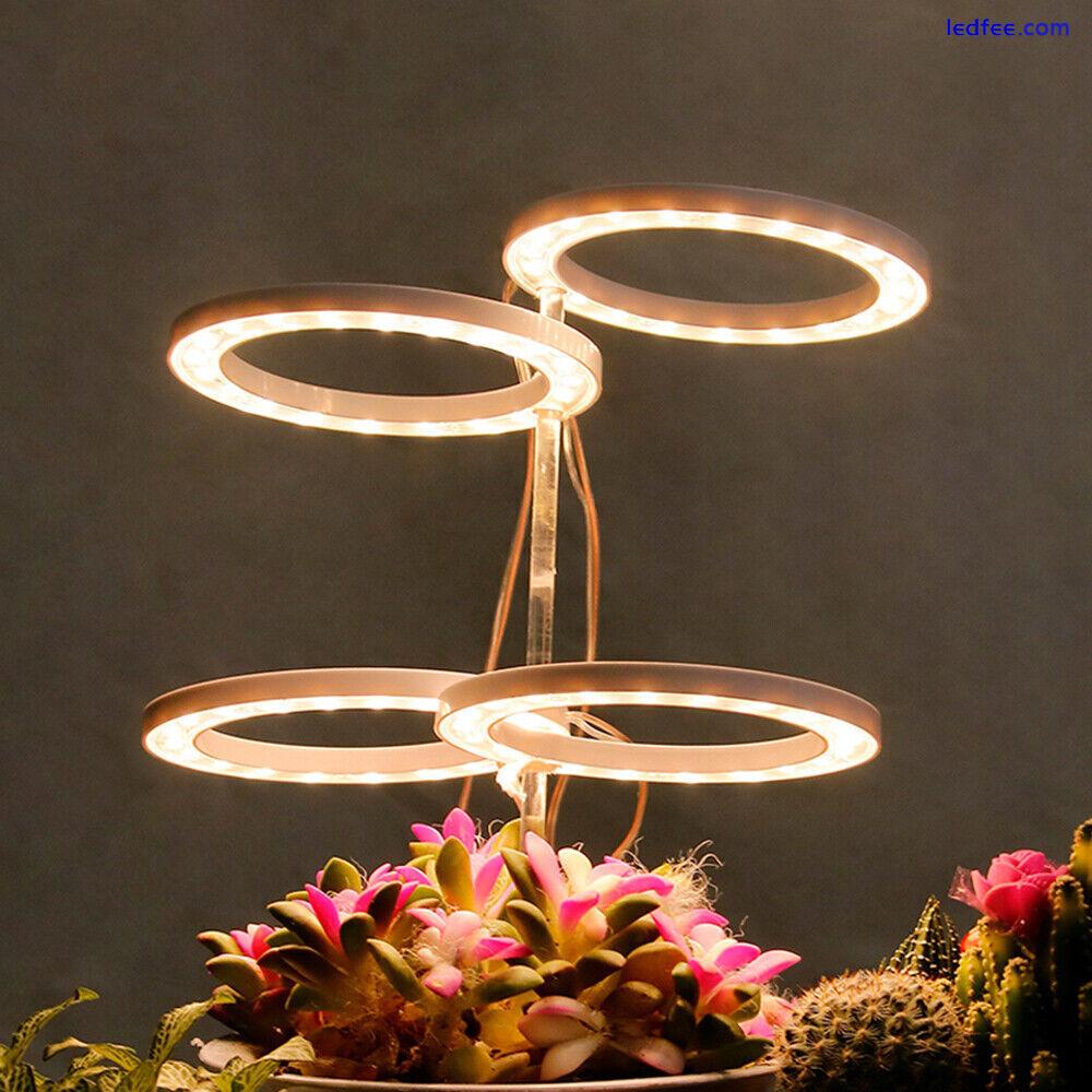 80 LED Plant Halo Light Full Spectrum Indoor Veg Growing Dimmable Ring Grow Lamp 4 