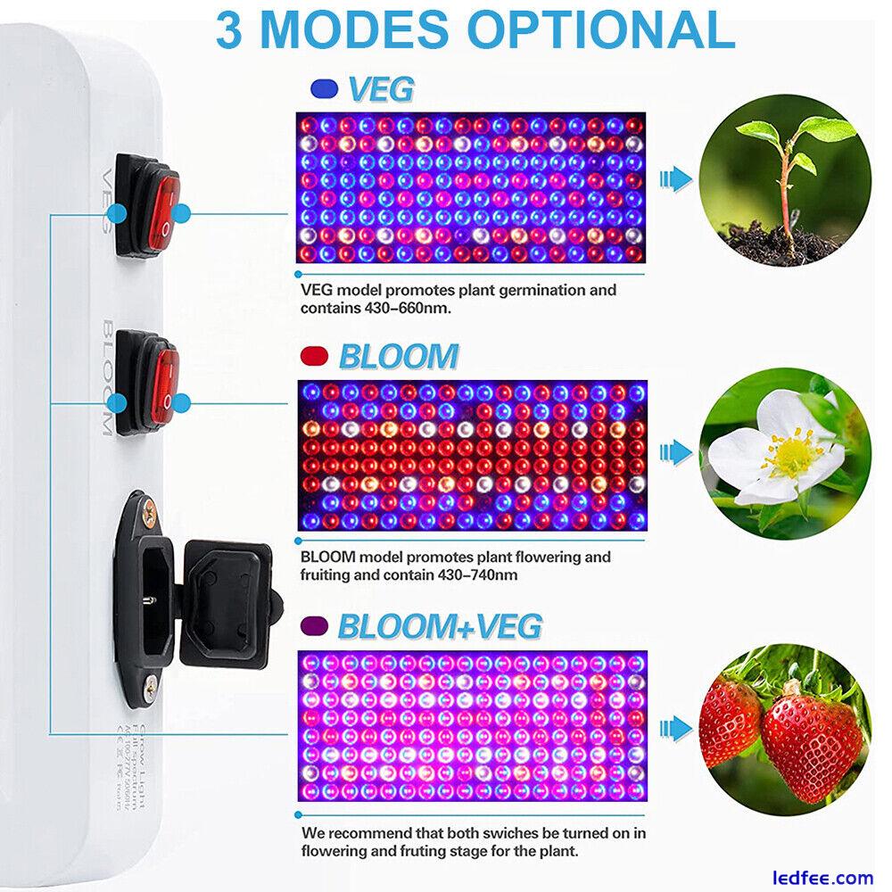 LED Pflanzenlampe Vollspektrum Gemüse Grow Wachstumslampe Pflanzenleuchte 3 Modi 3 