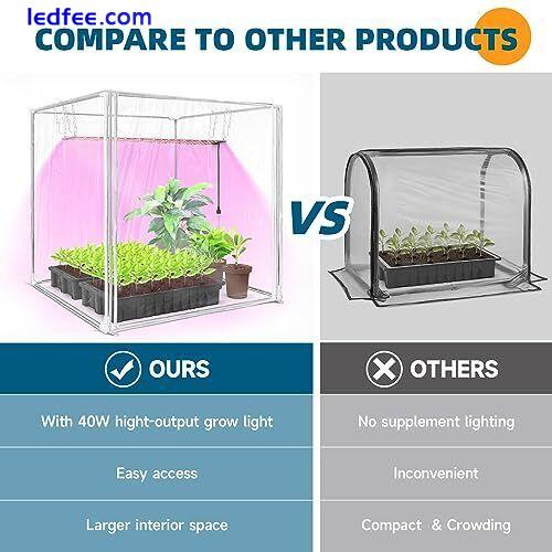  Portable Mini Greenhouse with LED Grow Lights for Indoor Plants, 40W High  5 