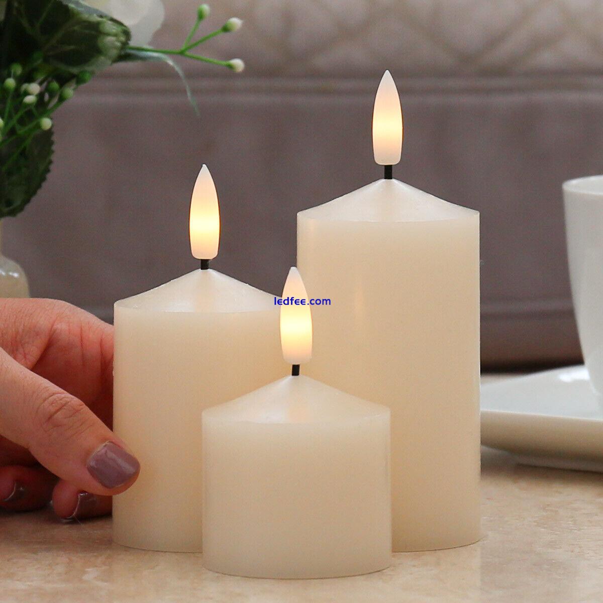 3 PACK | Authentic Flame Mini LED Battery Flickering Remote Control Wax Candles 0 