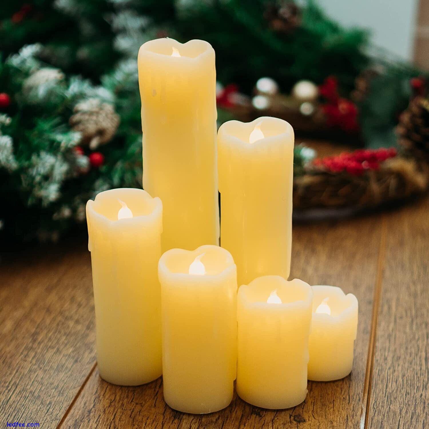 6-Piece Flameless Candle Set – Flickering LED Candles with Wax Drip Effect 4 
