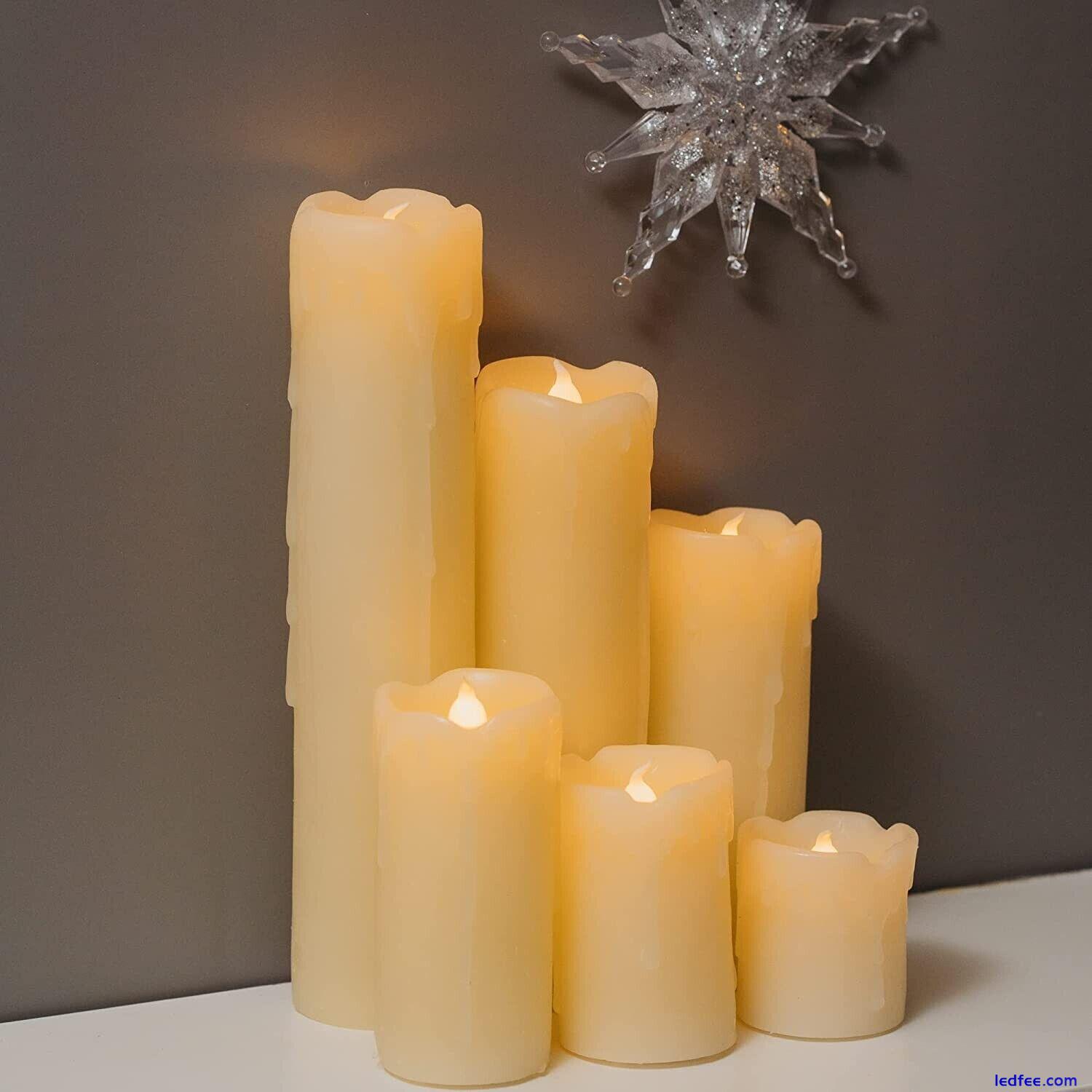 6-Piece Flameless Candle Set – Flickering LED Candles with Wax Drip Effect 1 