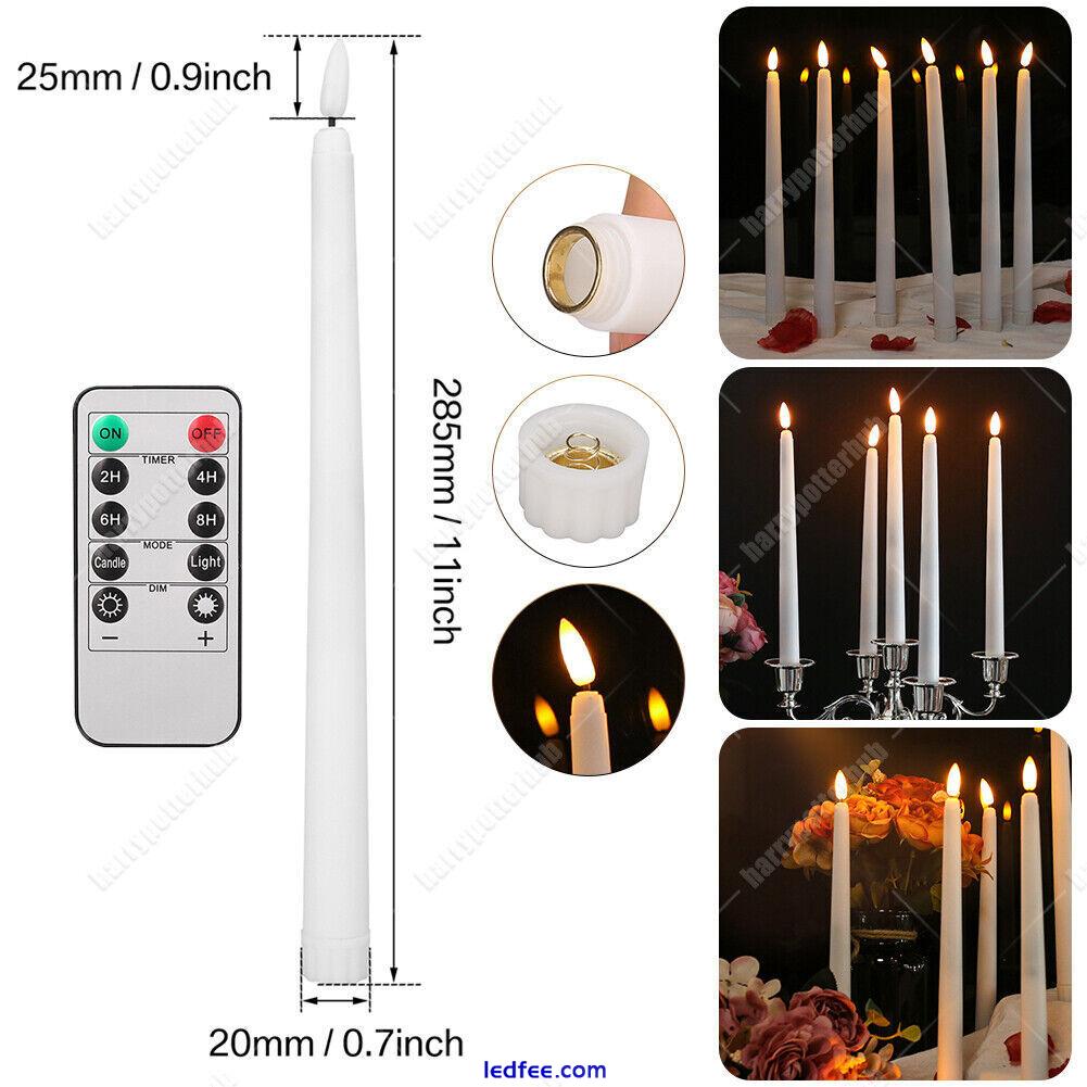 6Pcs Remote Control Flickering Flameless Taper LED Candles Light Battery Powered 5 
