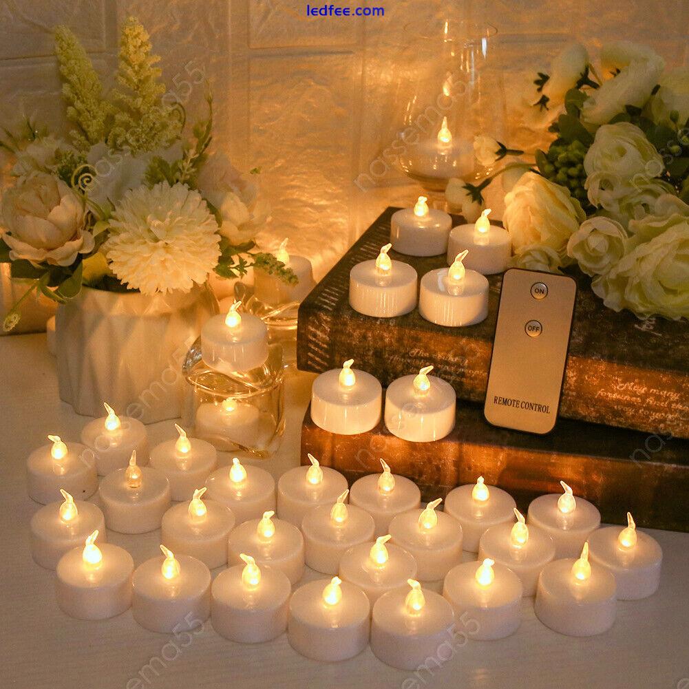 24PCS Tea Lights Candles LED FLAMELESS FLICKERING W/ Remote Control Wedding Xmas 0 