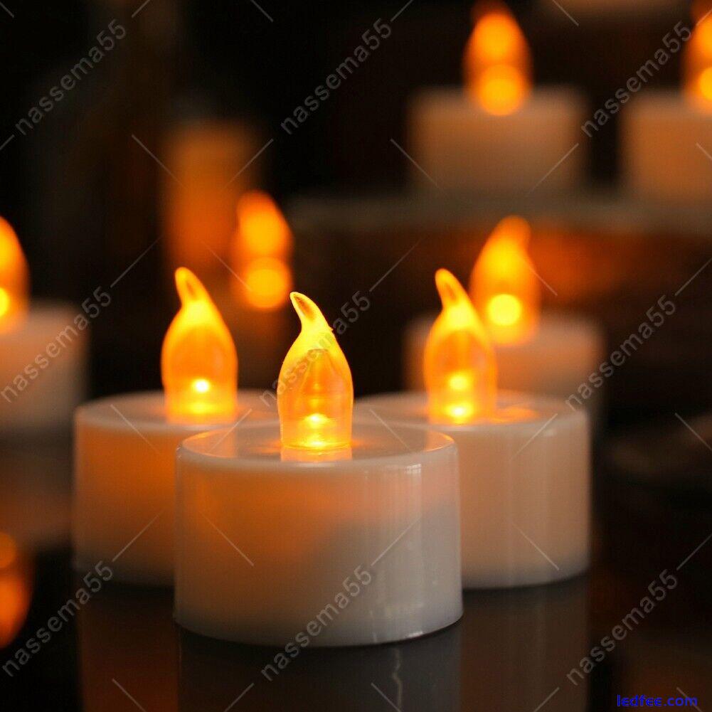 24PCS Flameless LED Tea Lights Candles Flickering Battery Operated Wedding UK 5 