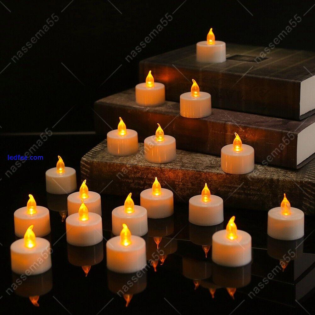 24PCS Flameless LED Tea Lights Candles Flickering Battery Operated Wedding UK 3 