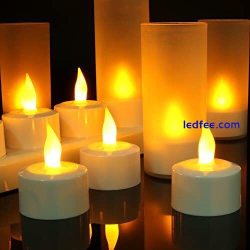 Rechargeable Tea Lights Candles, 12pcs Electric Battery Flameless LED 0 