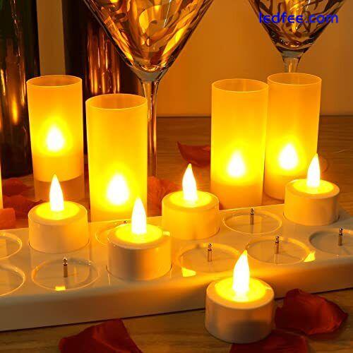 Rechargeable Tea Lights Candles, 12pcs Electric Battery Flameless LED 1 