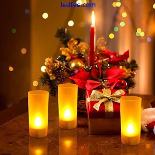 Rechargeable Tea Lights Candles, 12pcs Electric Battery Flameless LED 2 