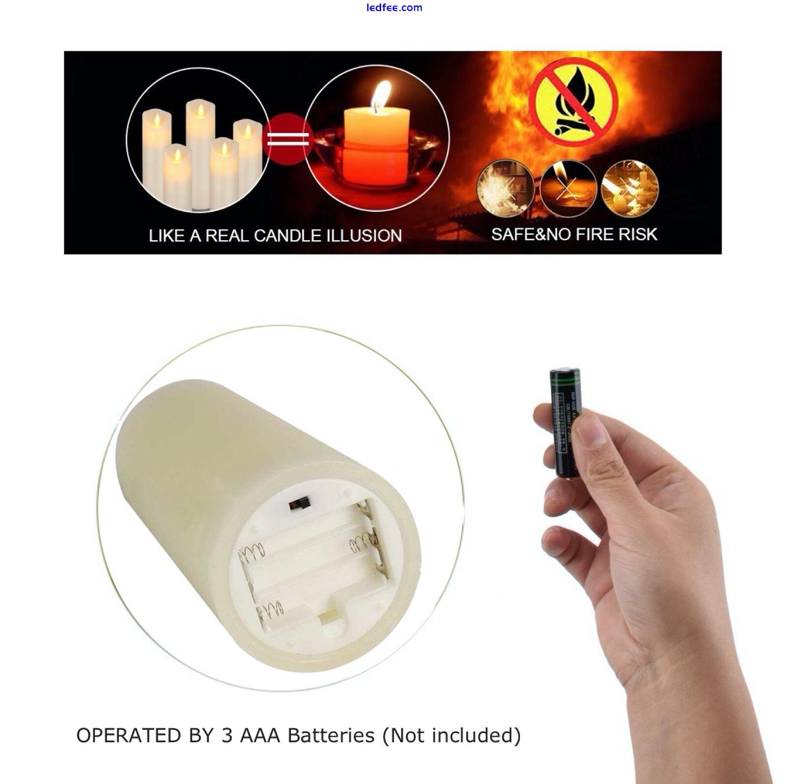 Flameless LED Pillars Candles Battery Real Wax Moving Flame Wick w/ Remote Timer 3 
