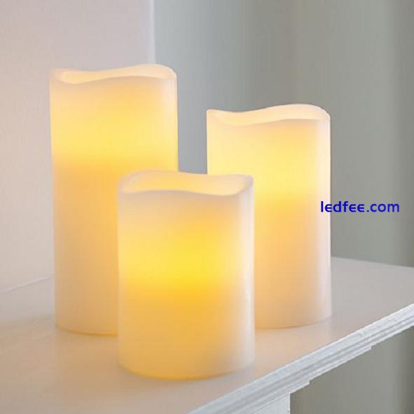 Battery Operated Pillar Candle Wax Candle 7cm Flickering Amber Led 0 