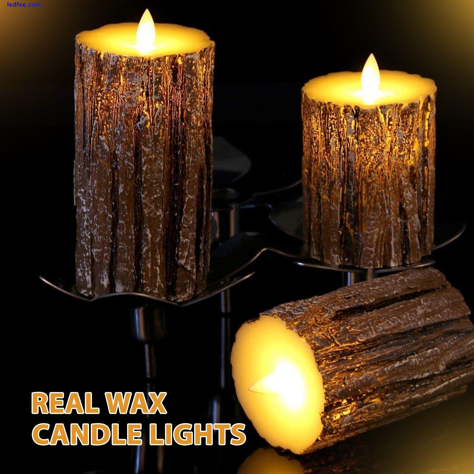 3Set Flickering LED Candles Real Wax Battery Powered Lights Remote Control Lamps 3 