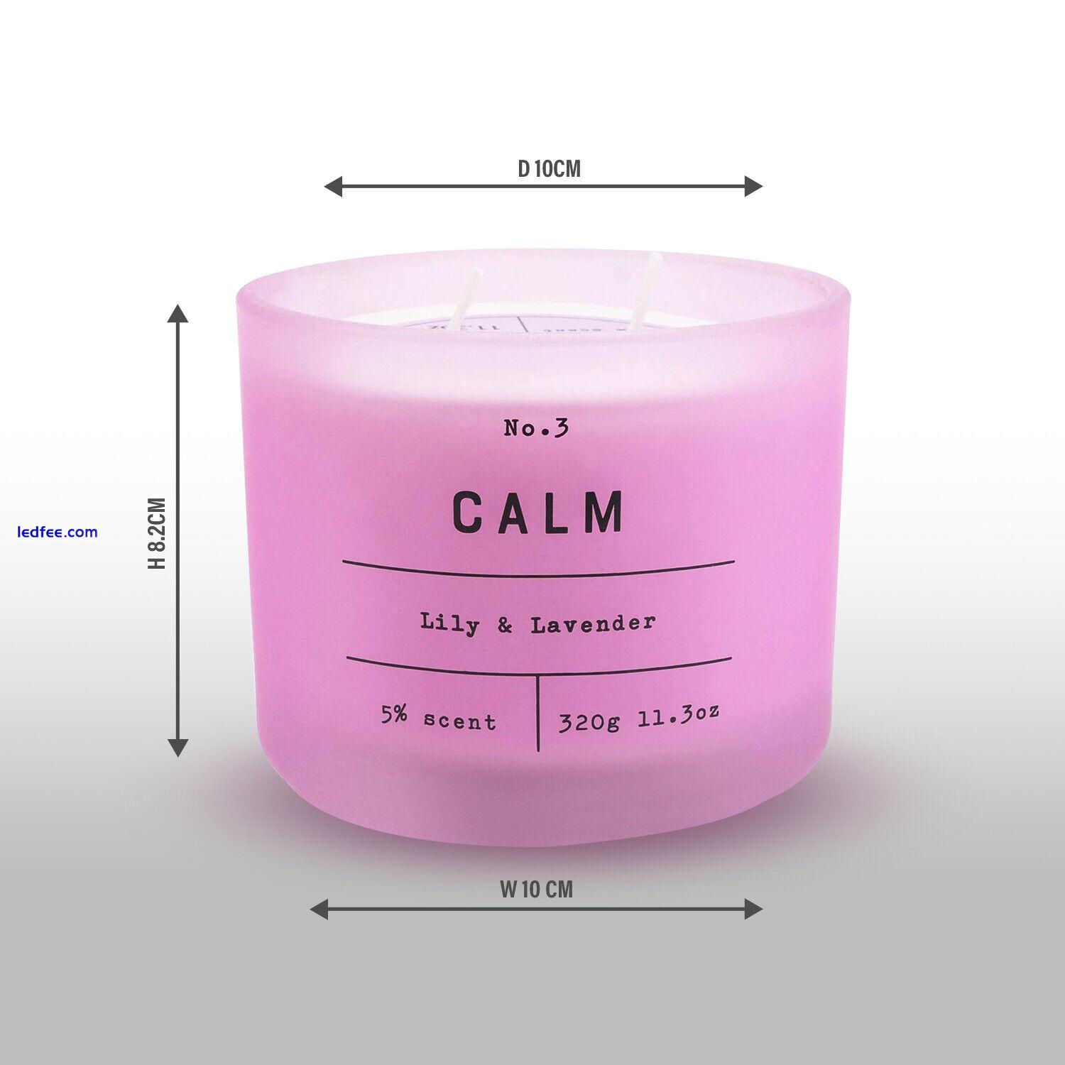 Scented Candles Long Burning 2 Wick - 11.3 OZ Calm Soy Wax Candle 28 Hour Time 4 