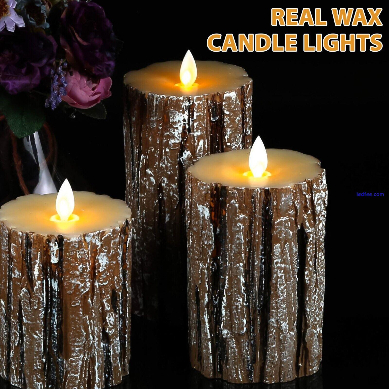 3Set Flickering LED Candles Real Wax Battery Powered Lights Remote Control Lamps 2 