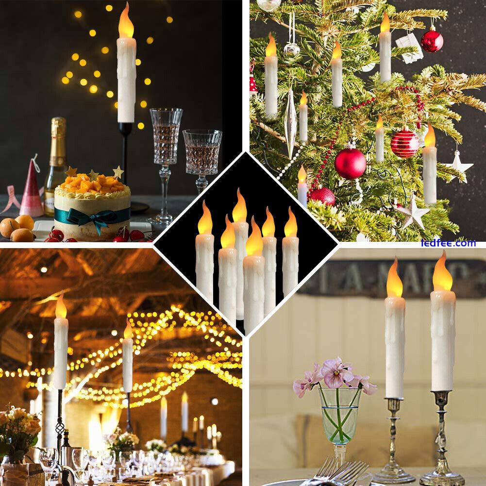 LED Flameless Taper Flickering Battery Operated Candles Lights Party Decor UK 2 
