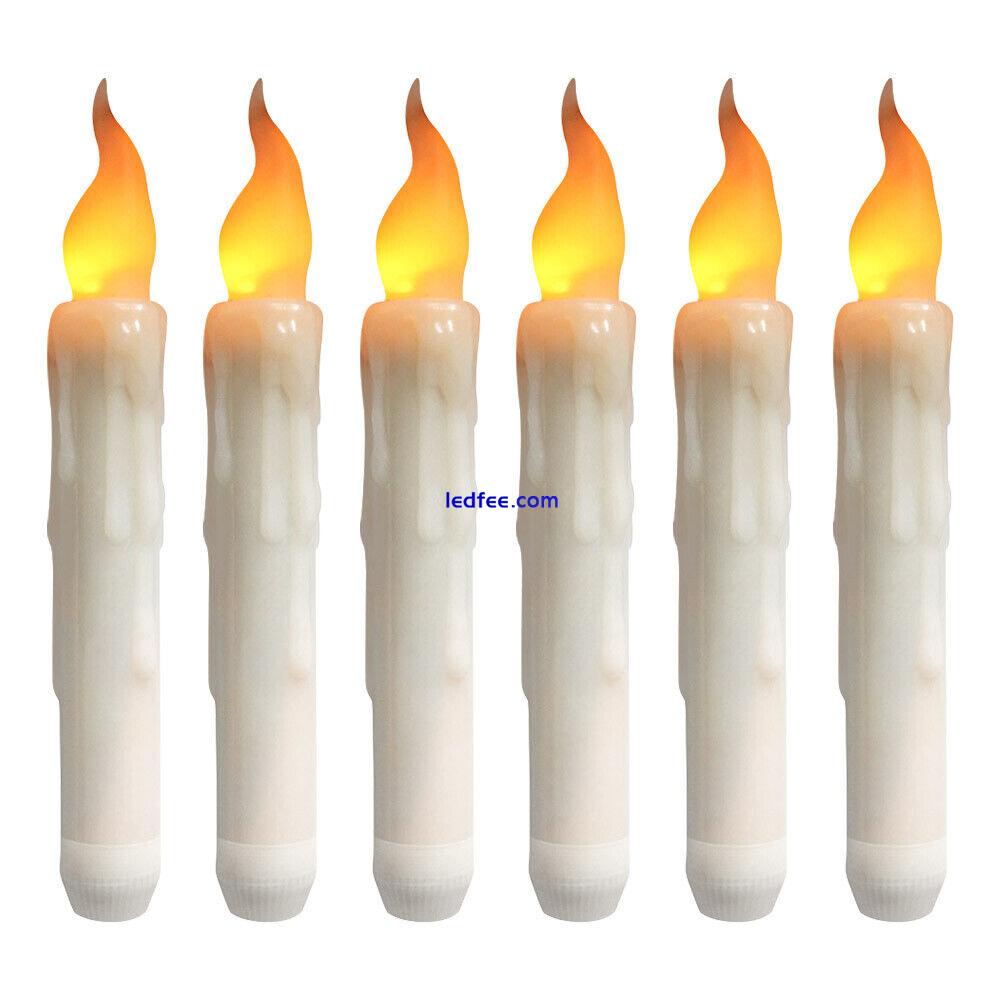 LED Flameless Taper Flickering Battery Operated Candles Lights Party Decor UK 5 