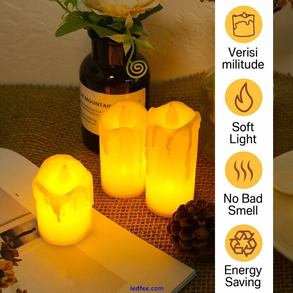 3 Packs LED Tea Lights Candles LED Flameless Battery Operated Home Wedding Xmas 0 