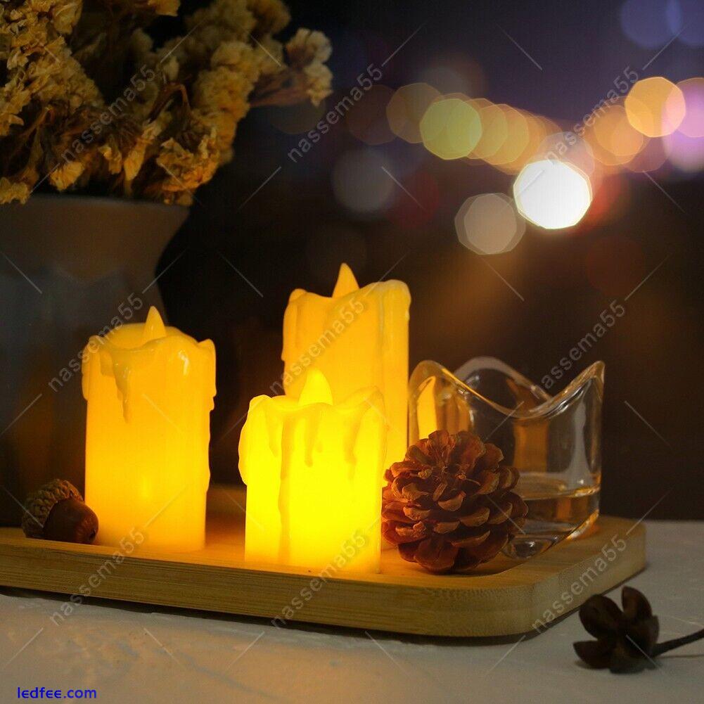 3 Packs LED Tea Lights Candles LED Flameless Battery Operated Home Wedding Xmas 4 