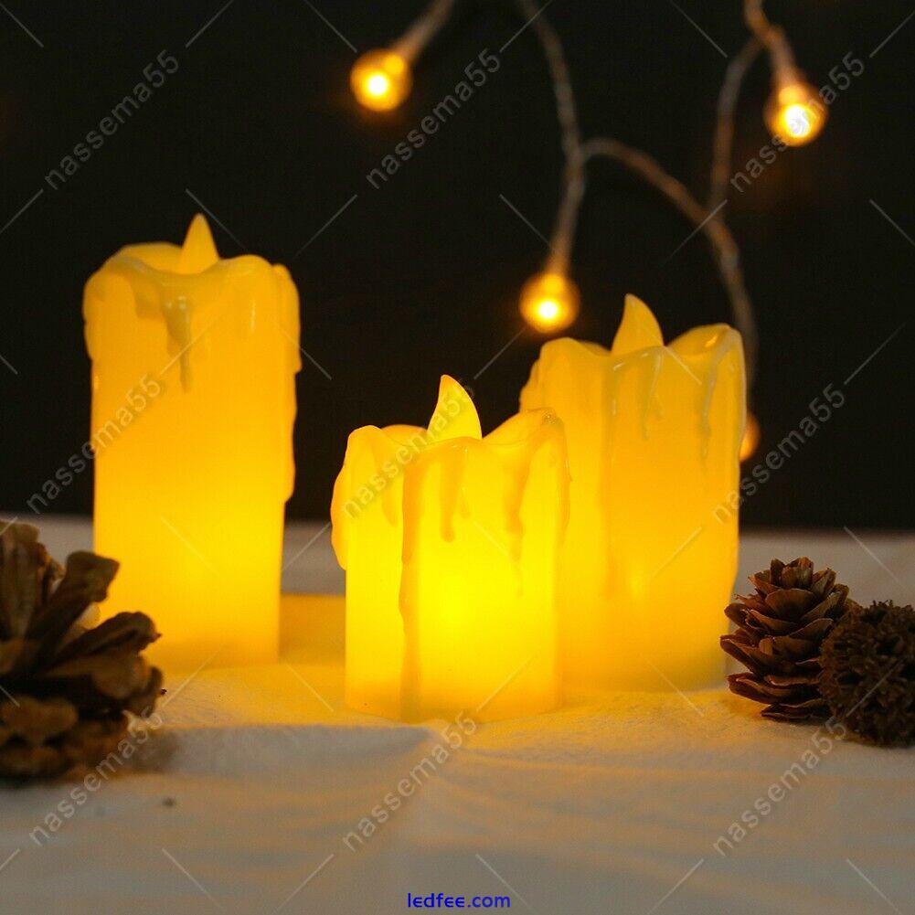 3 Packs LED Tea Lights Candles LED Flameless Battery Operated Home Wedding Xmas 2 