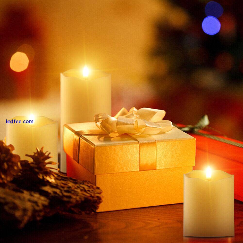 3 x Flickering Flameless LED Candles Battery Powered Remote Control Mood Lights 5 