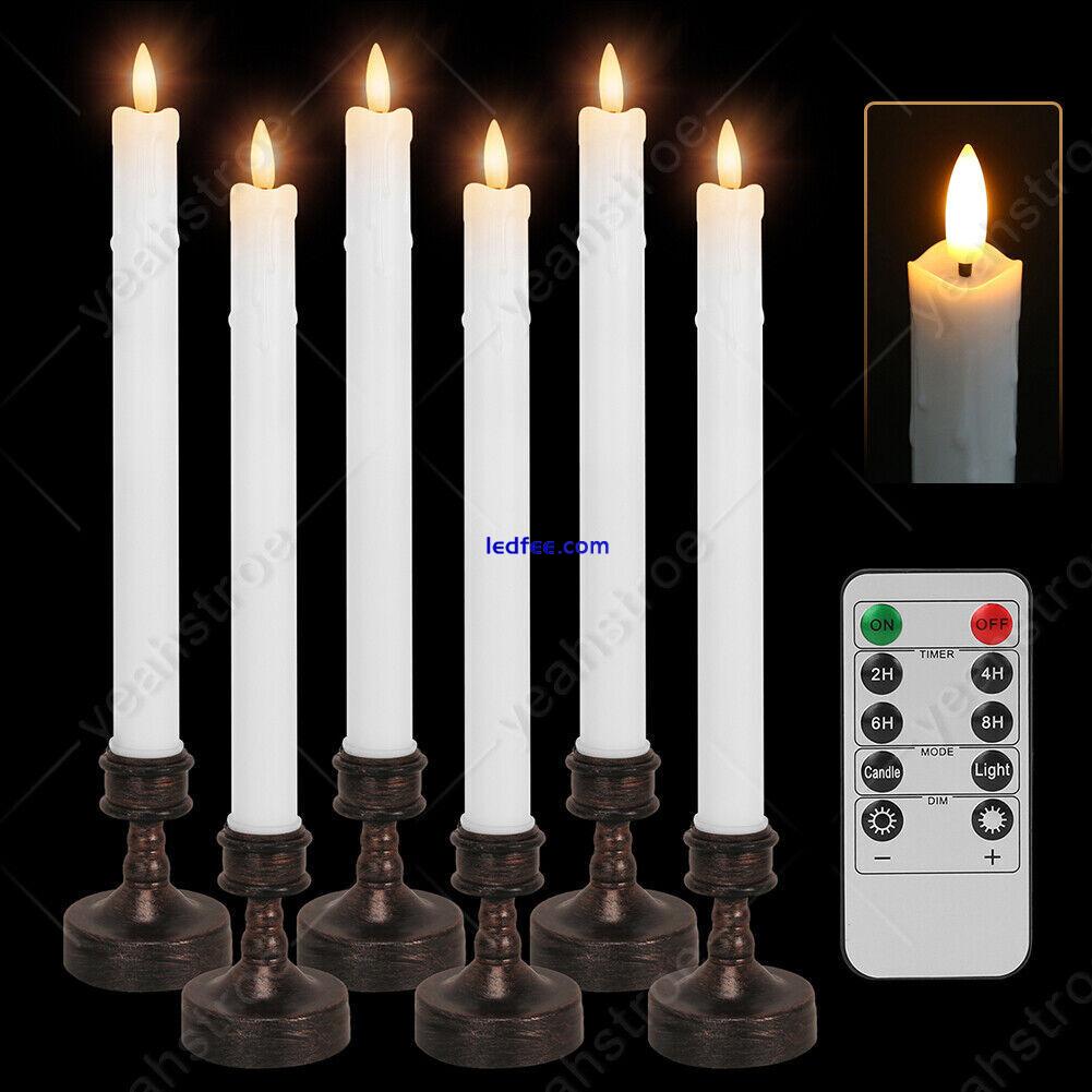 6pcs LED Remote Battery Control Flameless Flickering Taper Timer Candles Lights 0 