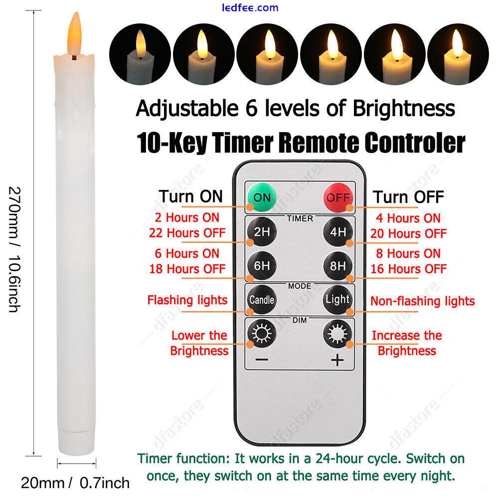 6pcs LED Remote Battery Control Flameless Flickering Taper Timer Candles Lights 3 