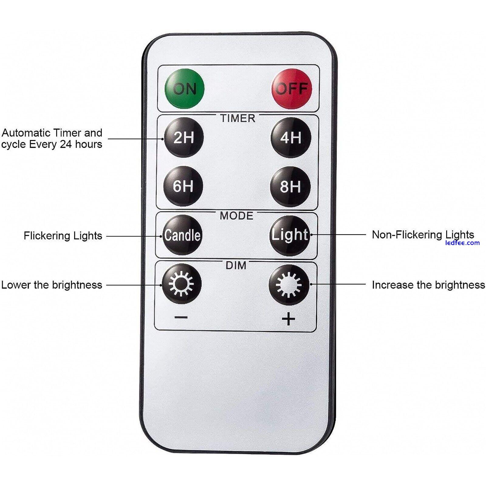 Set of 3 LED Flameless Pillar Candles Flickering Battery Operated With Remote 2 