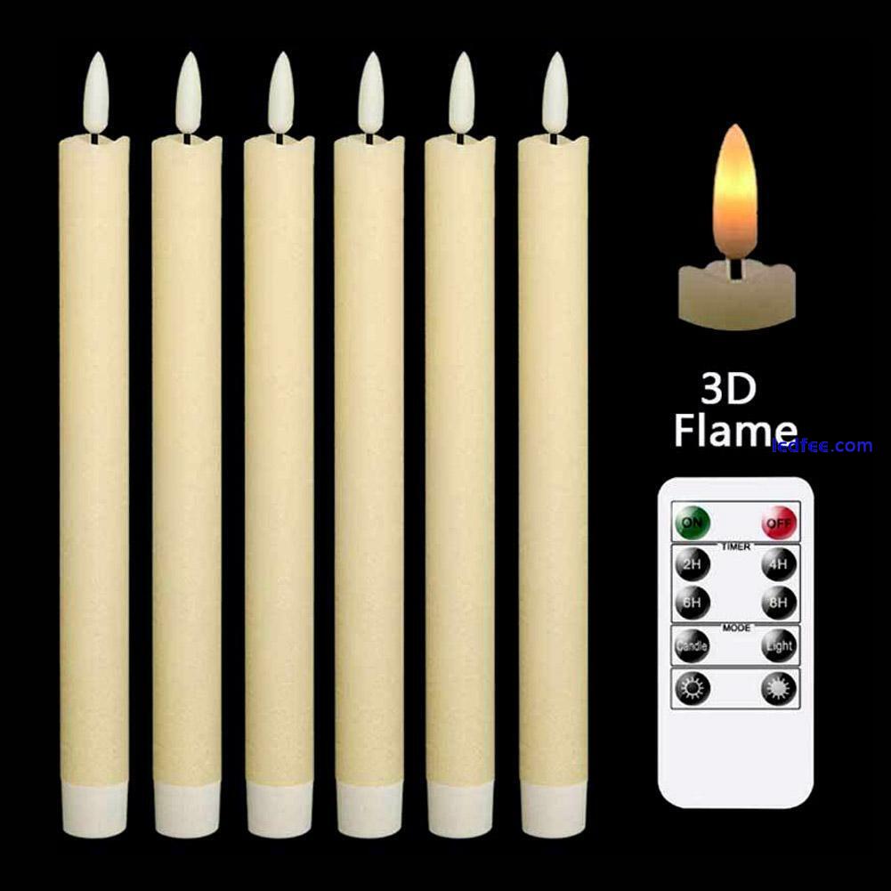 6pcs Remote Control Flickering Flameless Taper LED Candle Lights Battery Powered 1 