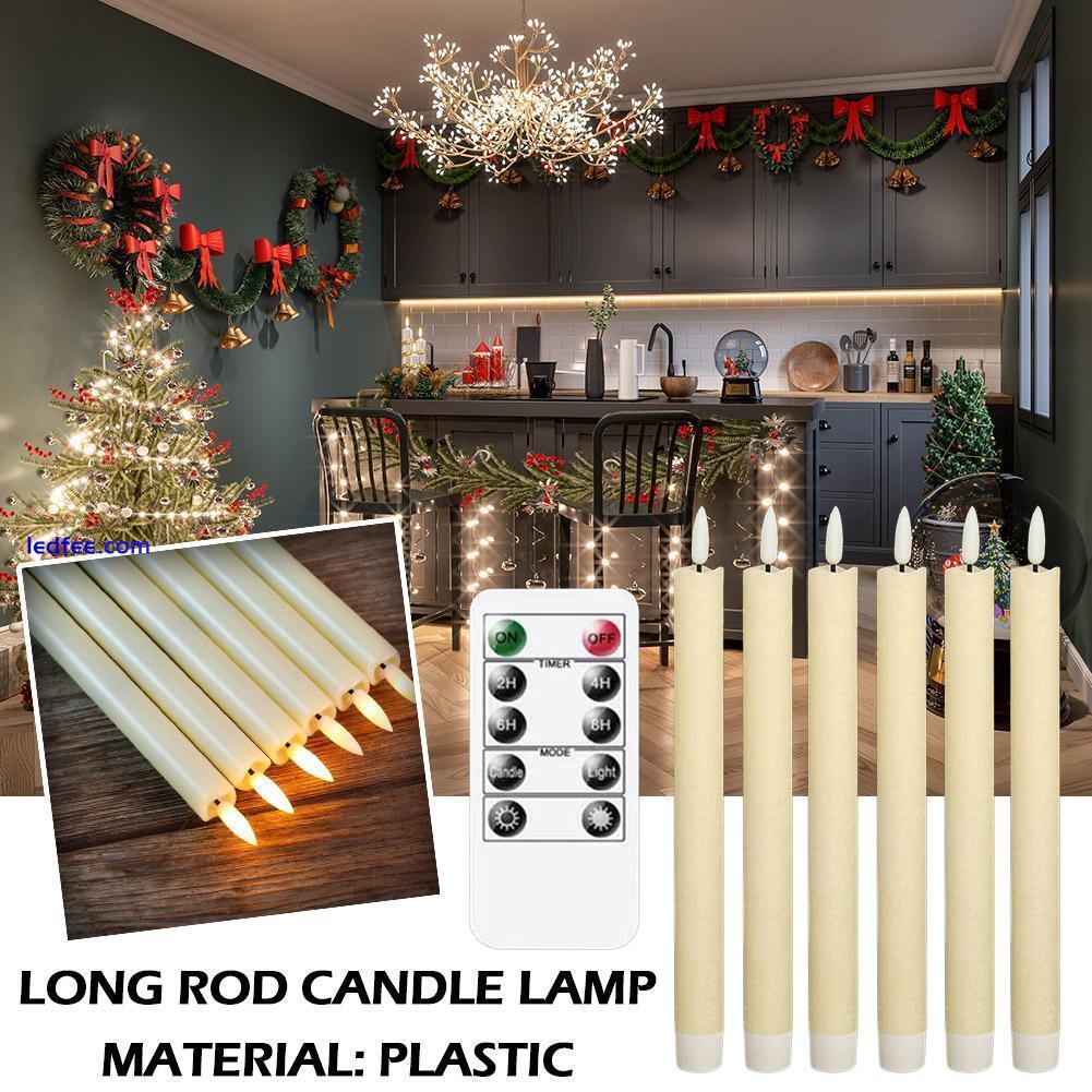 6pcs Remote Control Flickering Flameless Taper LED Candle Lights Battery Powered 0 