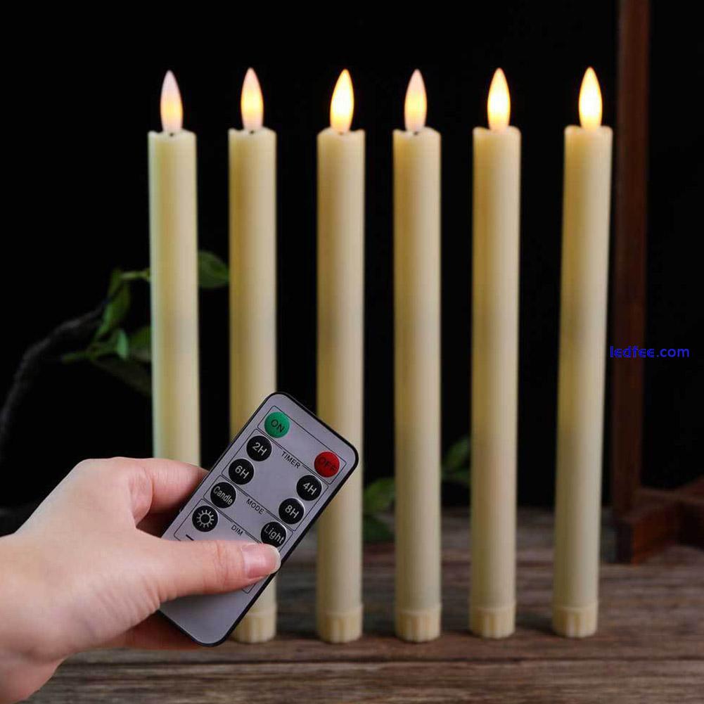 6pcs Remote Control Flickering Flameless Taper LED Candle Lights Battery Powered 5 