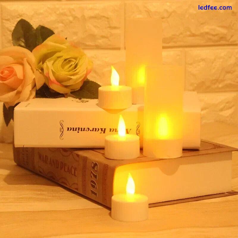 12 Rechargeable LED Candles Flameless Tea Lights Valentine's Day Home 1 