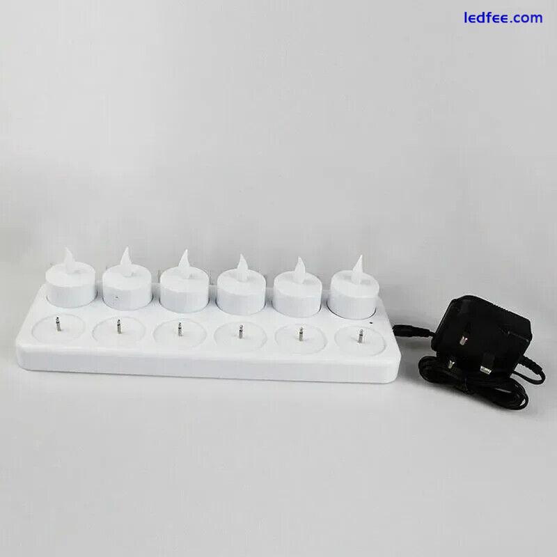 12 Rechargeable LED Candles Flameless Tea Lights Valentine's Day Home 5 