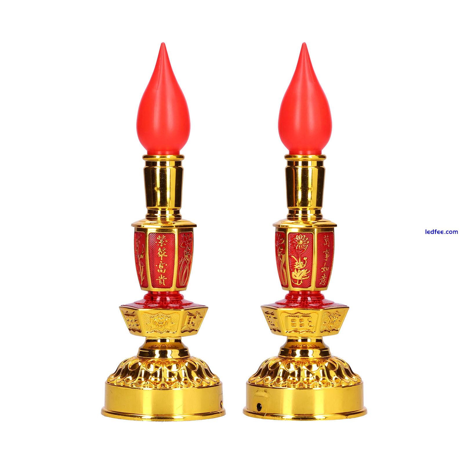 (Double Bright Electric Candle)Candle Lamp Flower Buddhist Light LED MG DG 4 