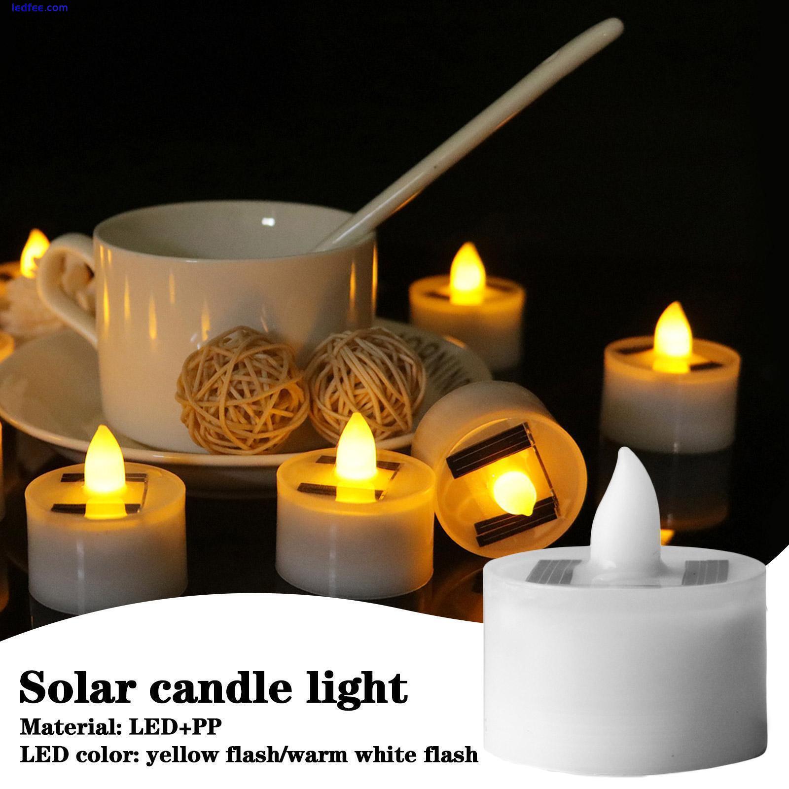 Solar LED Candle Light Smokeless Electronic Candle Birthday Halloween Party F1H2 0 