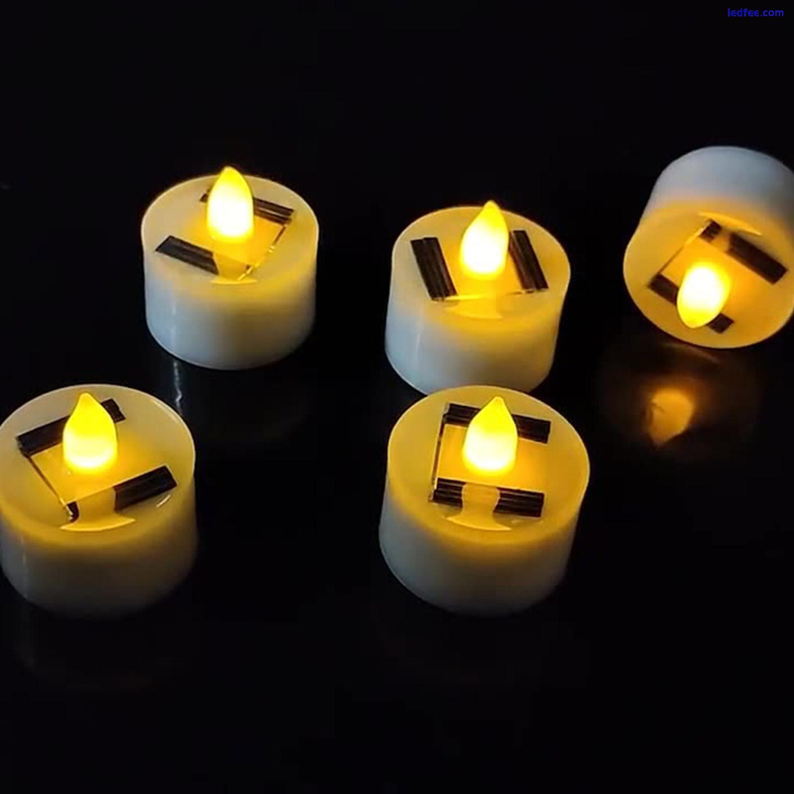 Solar LED Candle Light Smokeless Electronic Candle Birthday Halloween Party F1H2 5 