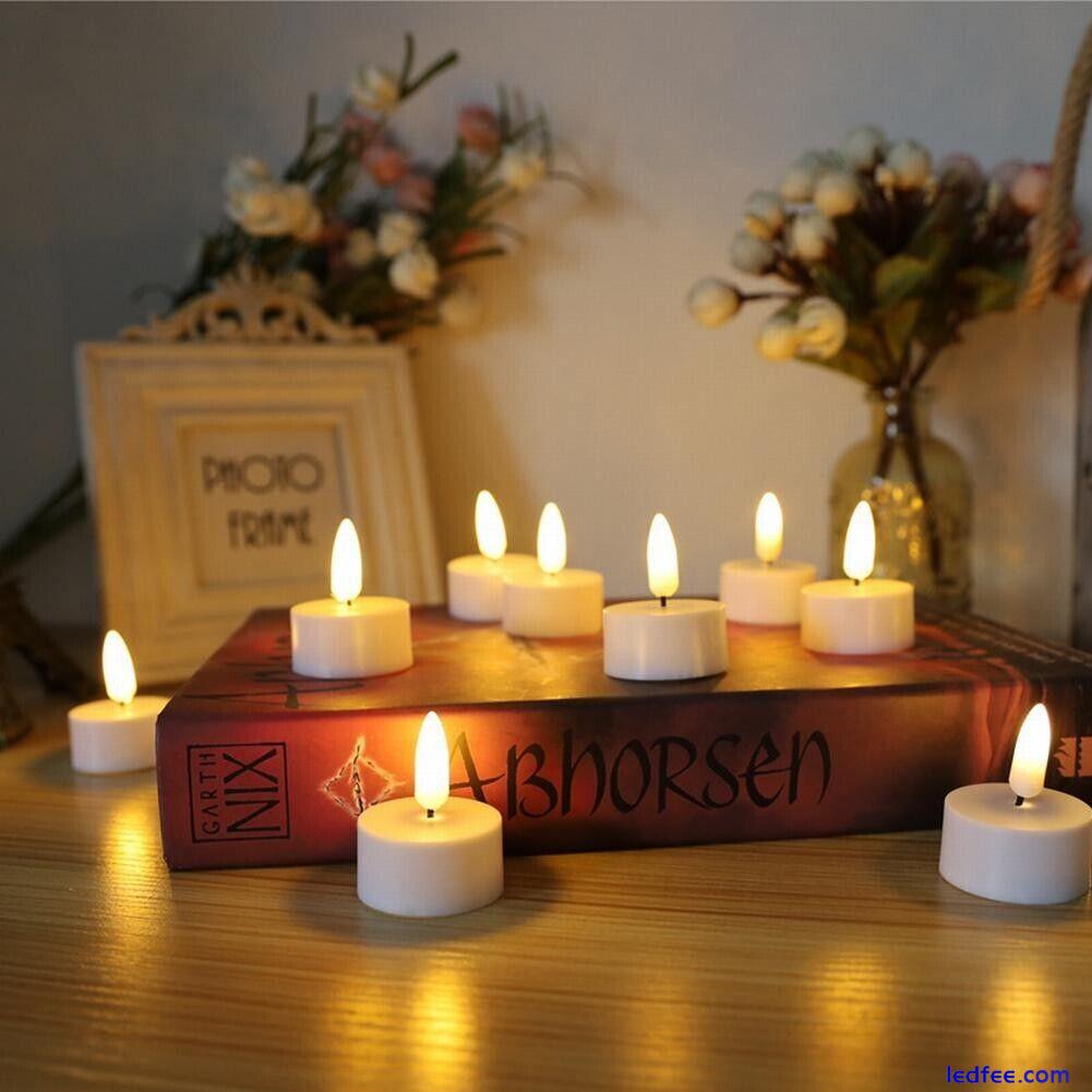 Safe and Realistic Flame LED Tea Lights Set of 24 Flickering Electric Candles 3 