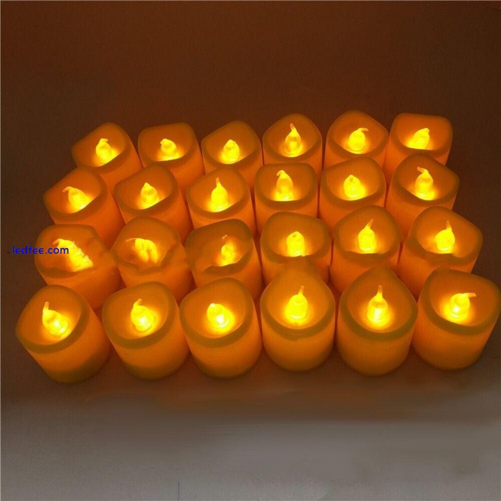 Battery Operated Flameless Led Candles 24pcs Led Tea Lamp Fake Candle Lamp 4 