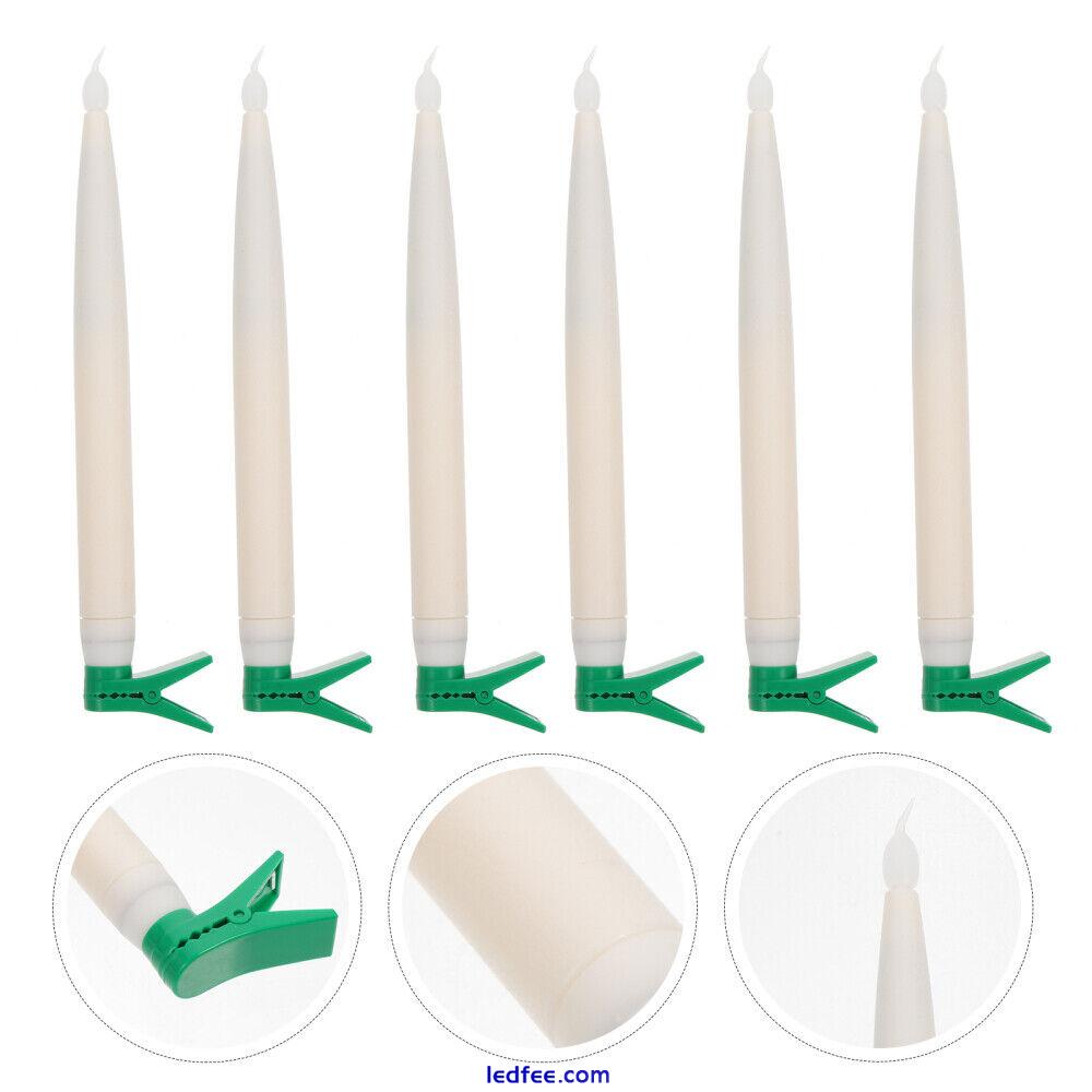 LED Flameless Taper Candles with Clips - 6pcs 3 