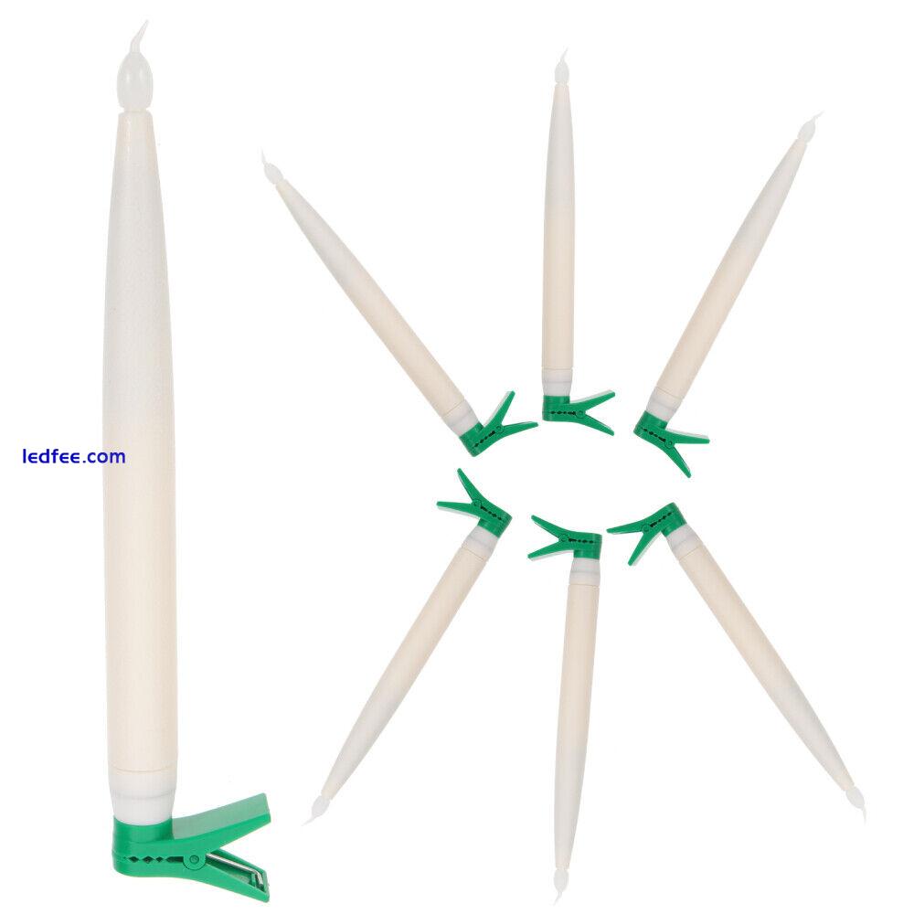 LED Flameless Taper Candles with Clips - 6pcs 2 