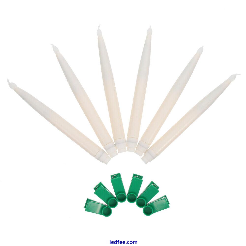 LED Flameless Taper Candles with Clips - 6pcs 4 