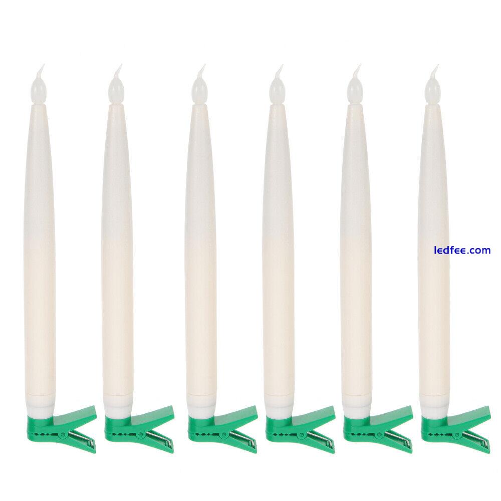 LED Flameless Taper Candles with Clips - 6pcs 5 