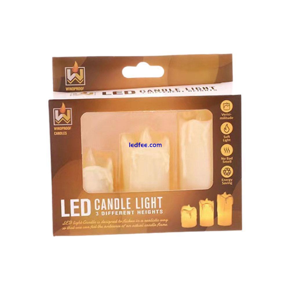 3 Pack | Battery Power LED Flameless Flickering Wax | Pillar Candles Decor6 U7H2 1 