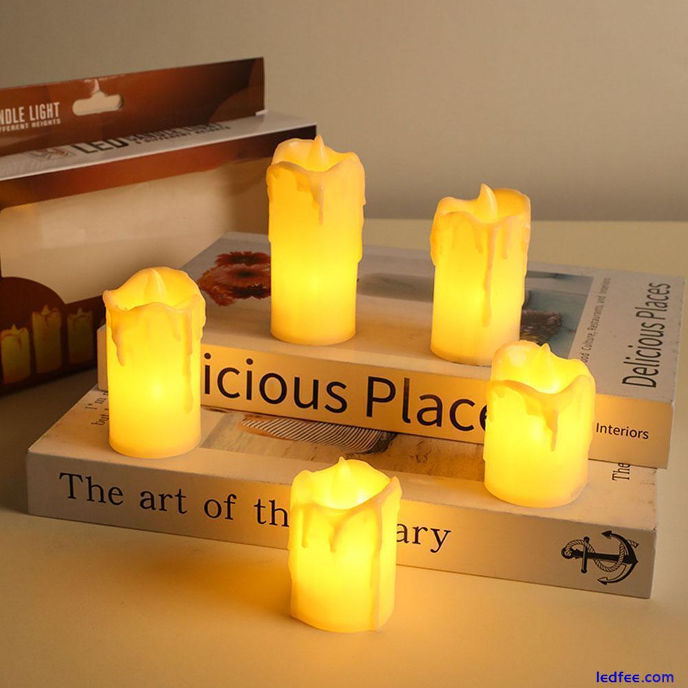 3 Pack | Battery Power LED Flameless Flickering Wax | Pillar Candles Decor6 U7H2 3 