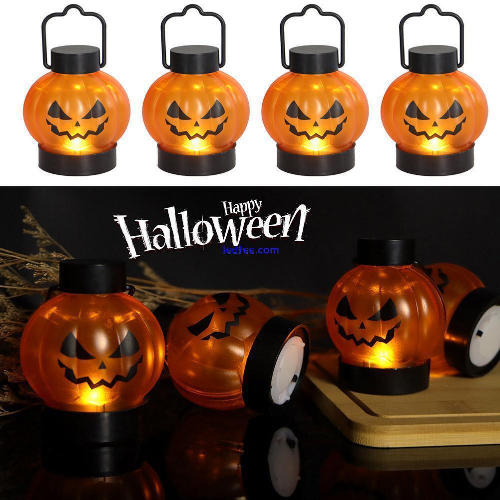 LED Pumpkin Tea Lights Flickering Candles Flameless For Halloween Decor J7X1 4 
