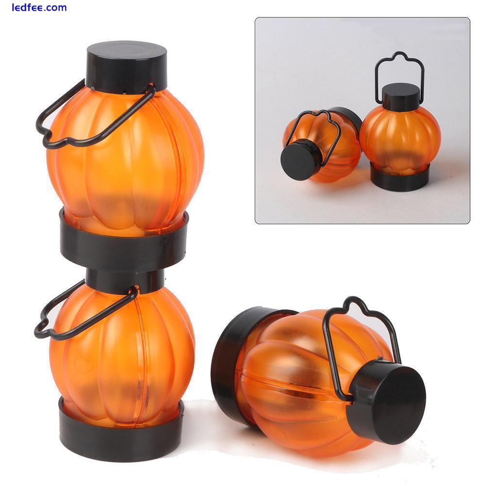 LED Pumpkin Tea Lights Flickering Candles Flameless For Halloween Decor J7X1 2 