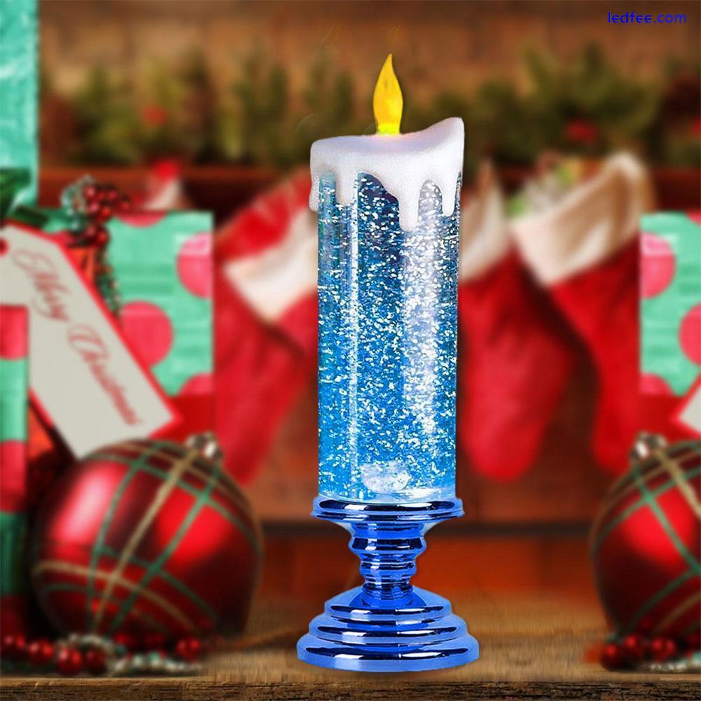 LED Candle Swirling Glitter Flameless Waterproof Party Christmas Home Decors 2 