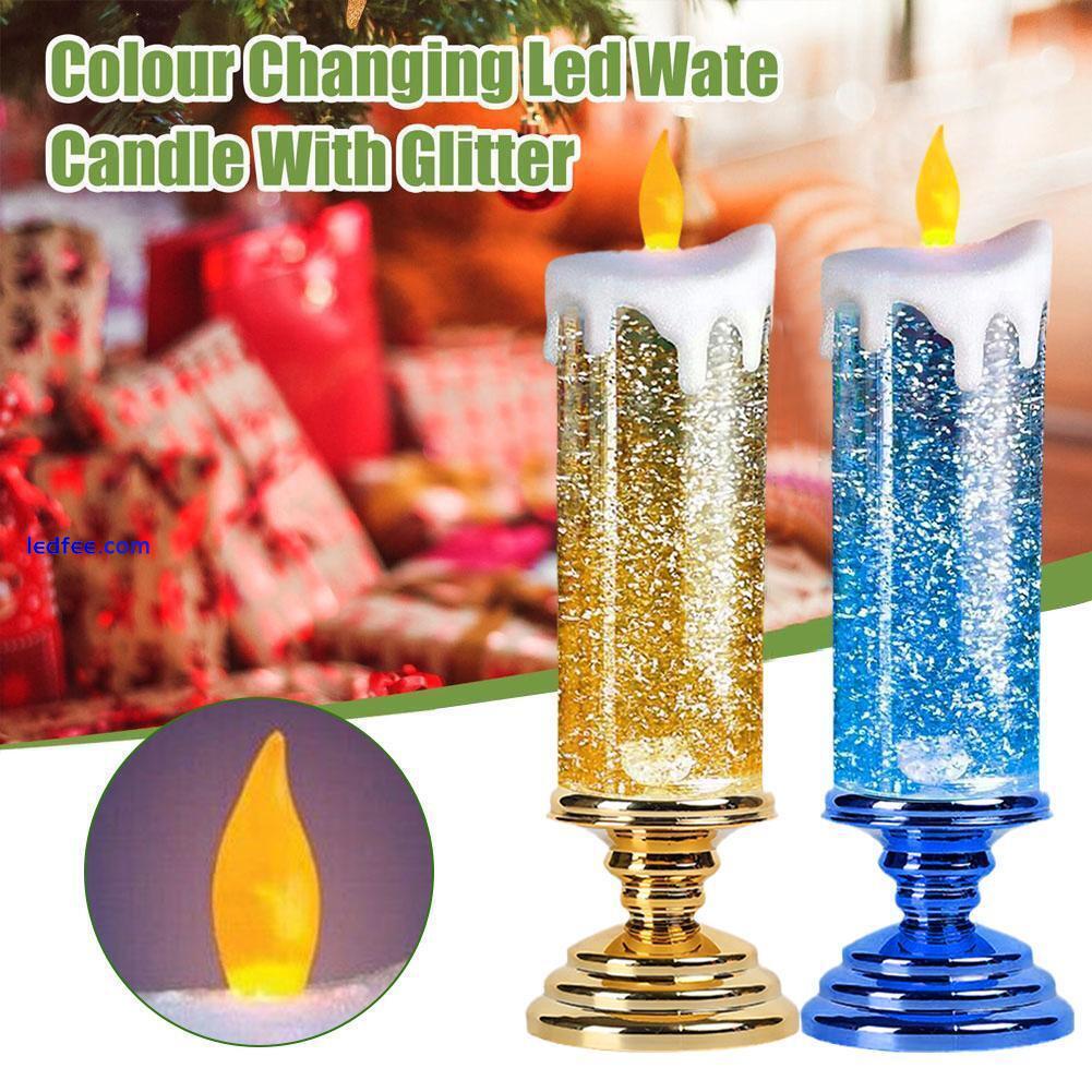 LED Candle Swirling Glitter Flameless Waterproof Party Christmas Home Decors 1 