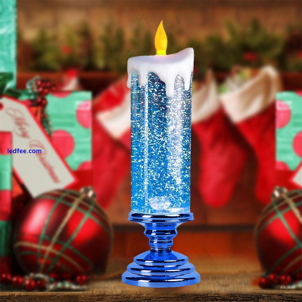 LED Candle Swirling Glitter Flameless Waterproof Party Christmas Home Decors 5 