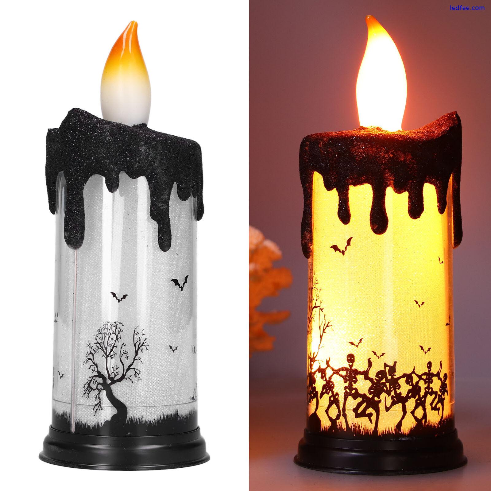 (2)Flameless Flickering LED Candles Light Halloween Snow Globe Candles Light CM 0 